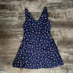 Draper James V-Neck Sleeveless Love‎ Circle Floral Dress Navy Size 14